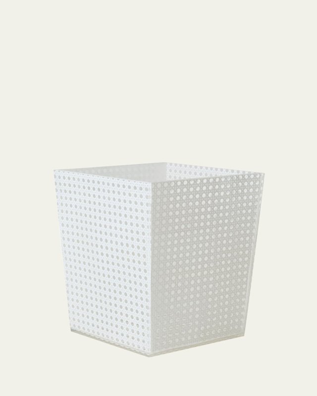 Reed Waste Basket, White